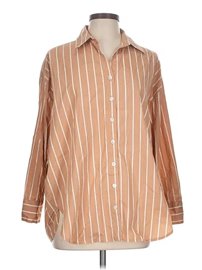 Pre-owned Jjill 3/4 Sleeve Blouse In Brown