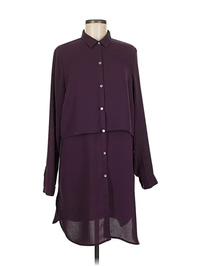 Pre-owned Jjill 3/4 Sleeve Blouse In Burgundy