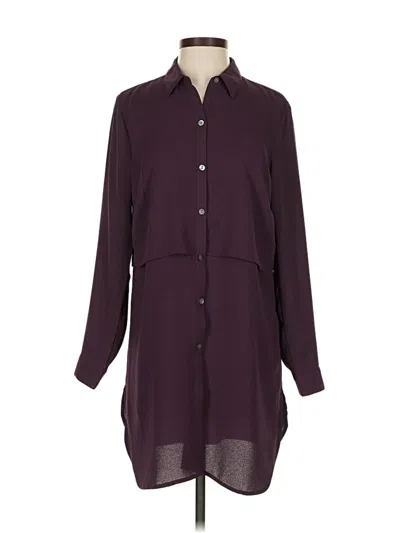 Pre-owned Jjill 3/4 Sleeve Blouse In Burgundy