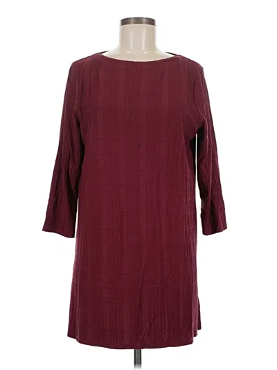Pre-owned Jjill 3/4 Sleeve Blouse In Burgundy