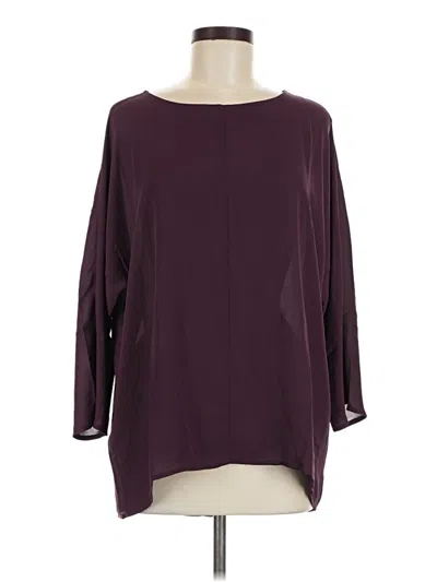 Pre-owned Jjill 3/4 Sleeve Blouse In Burgundy