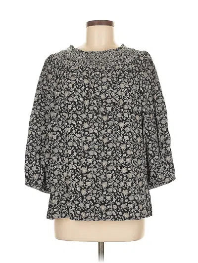 Pre-owned Jjill 3/4 Sleeve Blouse In Gray