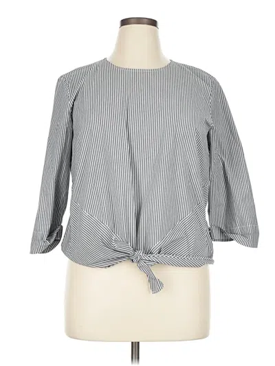 Pre-owned Jjill 3/4 Sleeve Blouse In Gray
