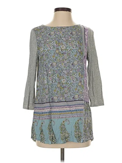 Pre-owned Jjill 3/4 Sleeve Blouse In Gray