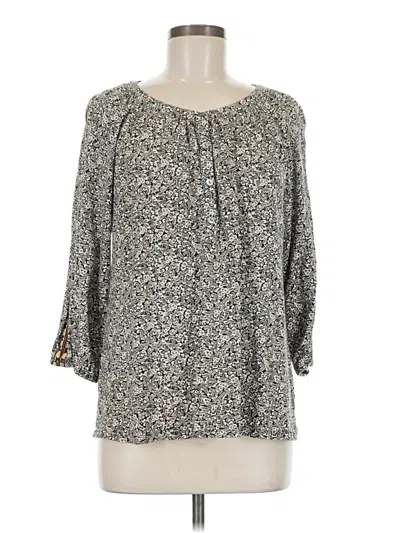 Pre-owned Jjill 3/4 Sleeve Blouse In Gray