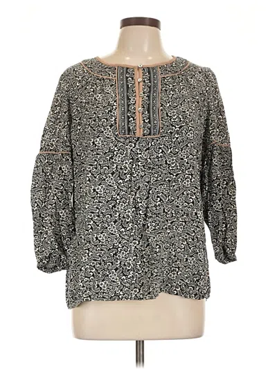 Pre-owned Jjill 3/4 Sleeve Blouse In Gray