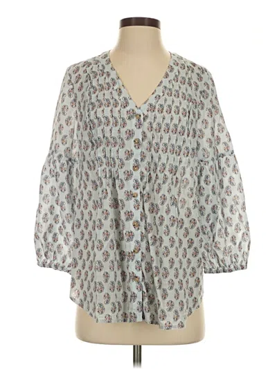 Pre-owned Jjill 3/4 Sleeve Blouse In Gray