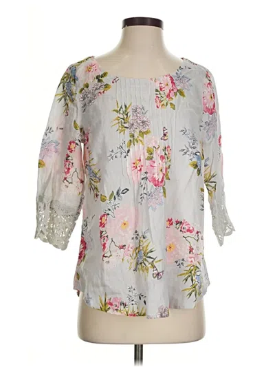 Pre-owned Jjill 3/4 Sleeve Blouse In Gray