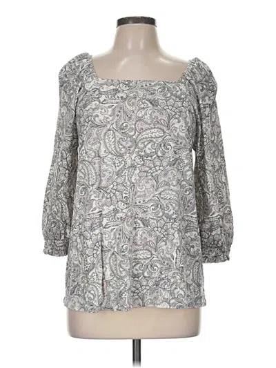 Pre-owned Jjill 3/4 Sleeve Blouse In Gray