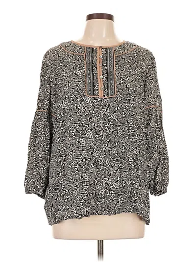 Pre-owned Jjill 3/4 Sleeve Blouse In Gray
