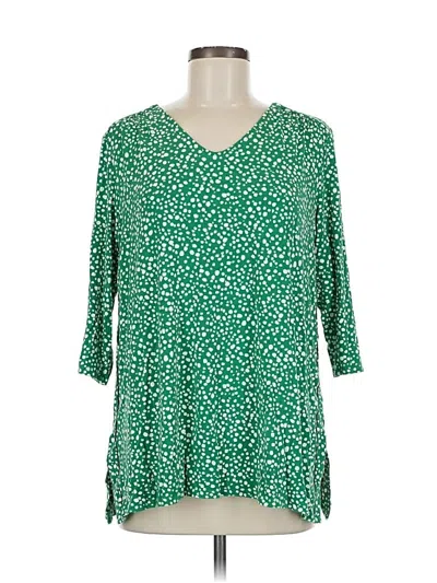 Pre-owned Jjill 3/4 Sleeve Blouse In Green