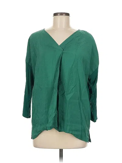 Pre-owned Jjill 3/4 Sleeve Blouse In Green