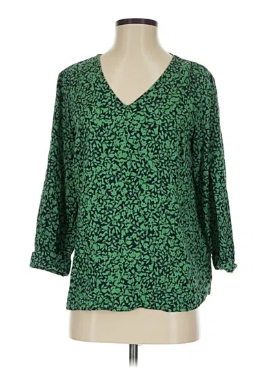 Pre-owned Jjill 3/4 Sleeve Blouse In Green
