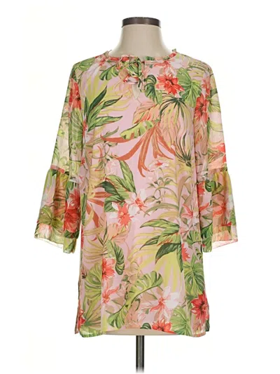 Pre-owned Jjill 3/4 Sleeve Blouse In Green
