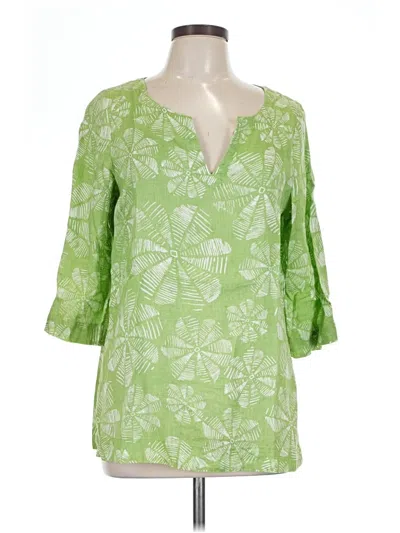 Pre-owned Jjill 3/4 Sleeve Blouse In Green