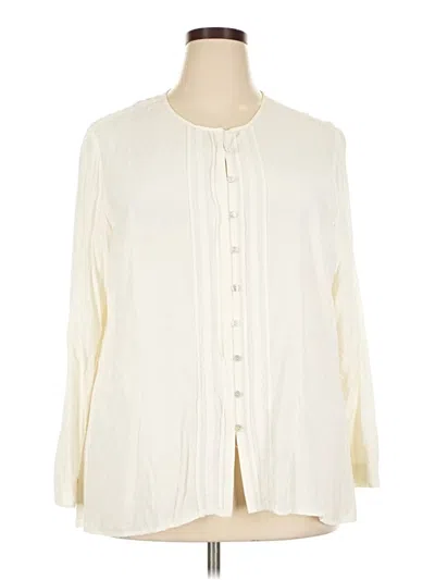 Pre-owned Jjill 3/4 Sleeve Blouse In Ivory
