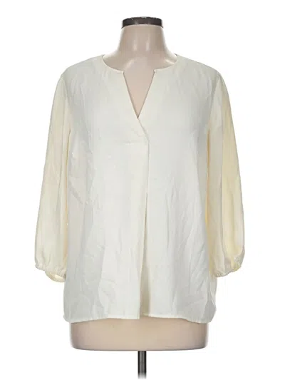 Pre-owned Jjill 3/4 Sleeve Blouse In Ivory