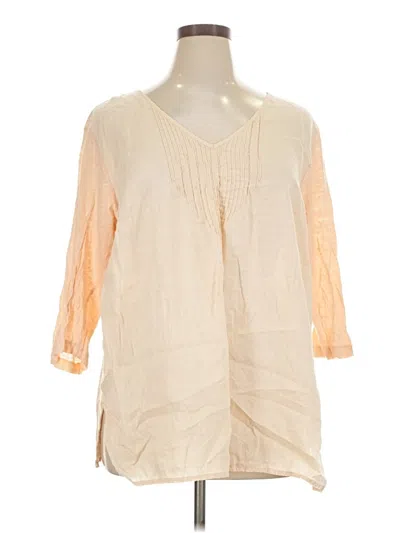 Pre-owned Jjill 3/4 Sleeve Blouse In Ivory