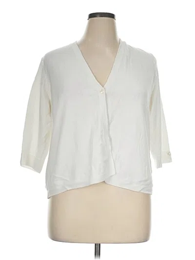 Pre-owned Jjill 3/4 Sleeve Blouse In Ivory