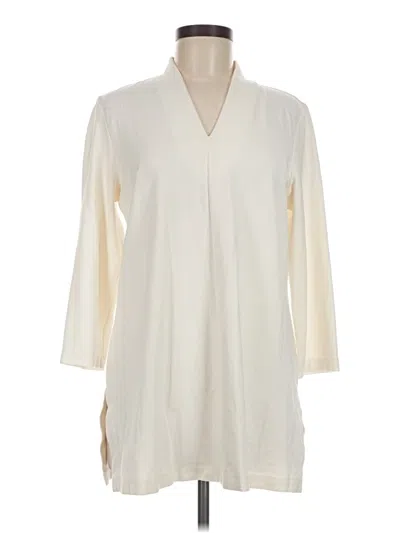 Pre-owned Jjill 3/4 Sleeve Blouse In Ivory