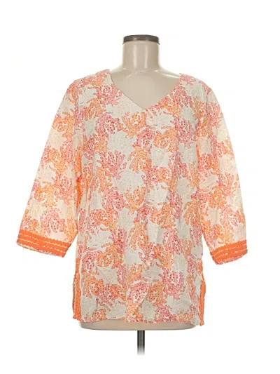 Pre-owned Jjill 3/4 Sleeve Blouse In Orange