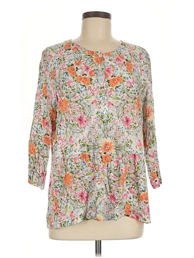 Pre-owned Jjill 3/4 Sleeve Blouse In Orange