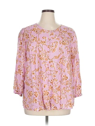 Pre-owned Jjill 3/4 Sleeve Blouse In Pink