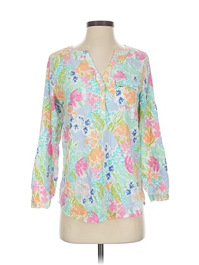 Pre-owned Jjill 3/4 Sleeve Blouse In Pink