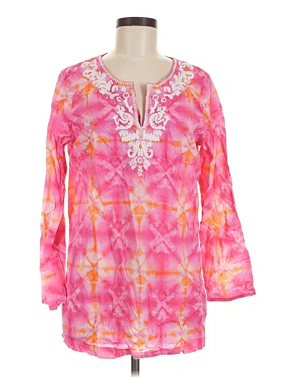 Pre-owned Jjill 3/4 Sleeve Blouse In Pink