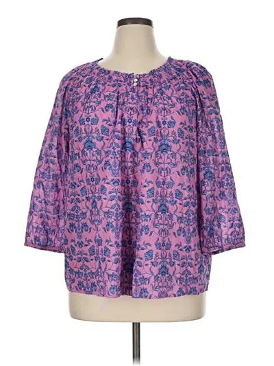 Pre-owned Jjill 3/4 Sleeve Blouse In Pink