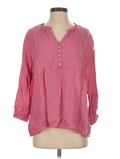 Pre-owned Jjill 3/4 Sleeve Blouse In Pink