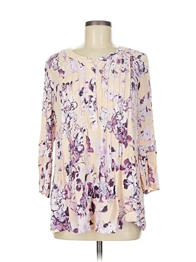 Pre-owned Jjill 3/4 Sleeve Blouse In Purple