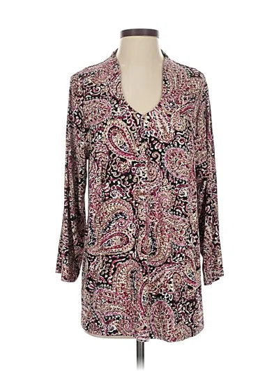 Pre-owned Jjill 3/4 Sleeve Blouse In Purple