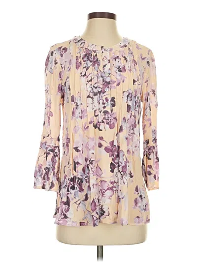 Pre-owned Jjill 3/4 Sleeve Blouse In Purple