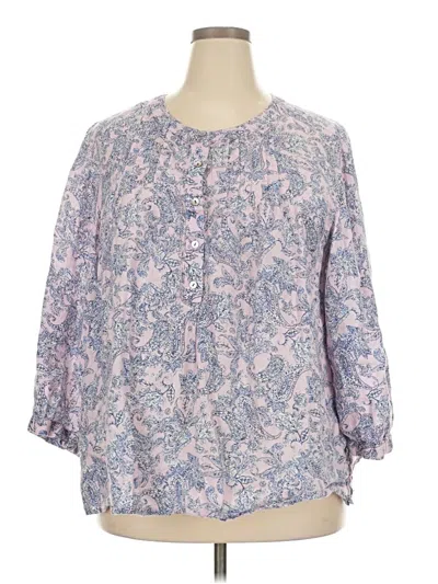 Pre-owned Jjill 3/4 Sleeve Blouse In Purple