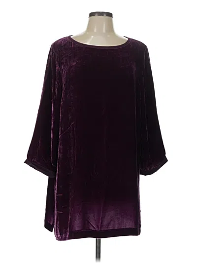 Pre-owned Jjill 3/4 Sleeve Blouse In Purple