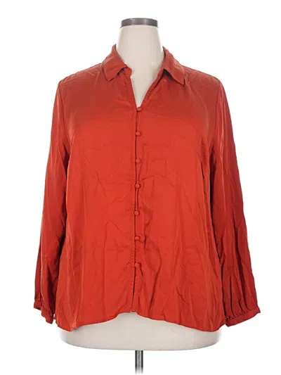 Pre-owned Jjill 3/4 Sleeve Blouse In Red