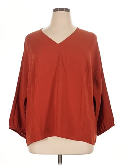 Pre-owned Jjill 3/4 Sleeve Blouse In Red
