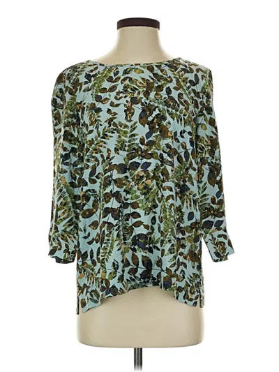 Pre-owned Jjill 3/4 Sleeve Blouse In Teal