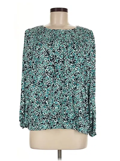 Pre-owned Jjill 3/4 Sleeve Blouse In Teal
