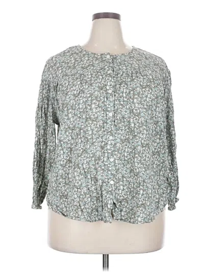 Pre-owned Jjill 3/4 Sleeve Blouse In Teal