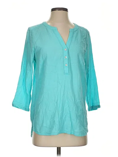 Pre-owned Jjill 3/4 Sleeve Blouse In Teal