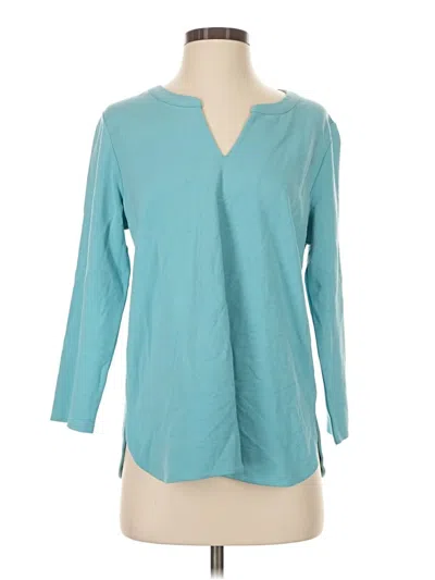 Pre-owned Jjill 3/4 Sleeve Blouse In Teal