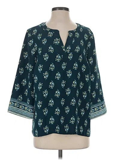 Pre-owned Jjill 3/4 Sleeve Blouse In Teal
