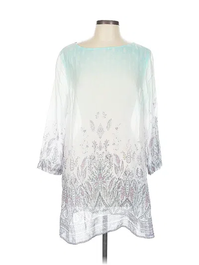 Pre-owned Jjill 3/4 Sleeve Blouse In White