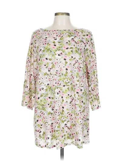 Pre-owned Jjill 3/4 Sleeve Blouse In White