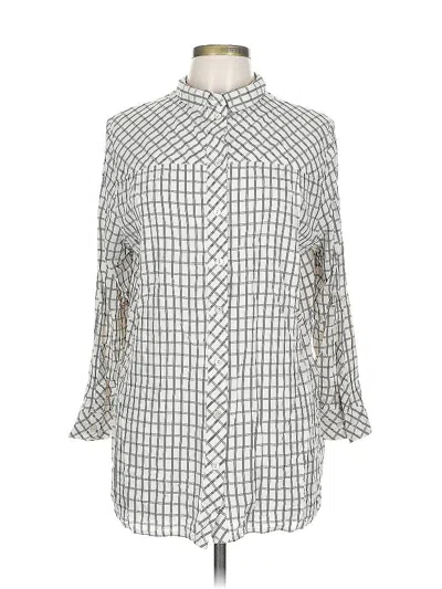 Pre-owned Jjill 3/4 Sleeve Blouse In White