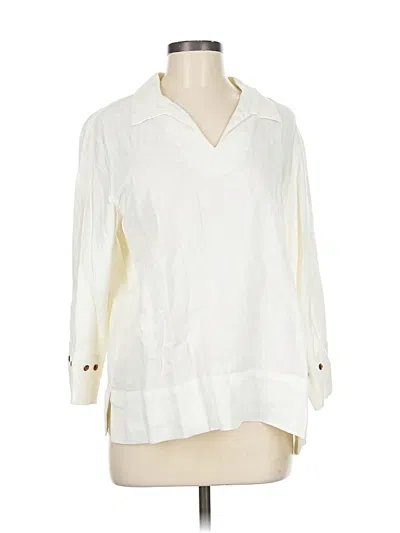 Pre-owned Jjill 3/4 Sleeve Blouse In White