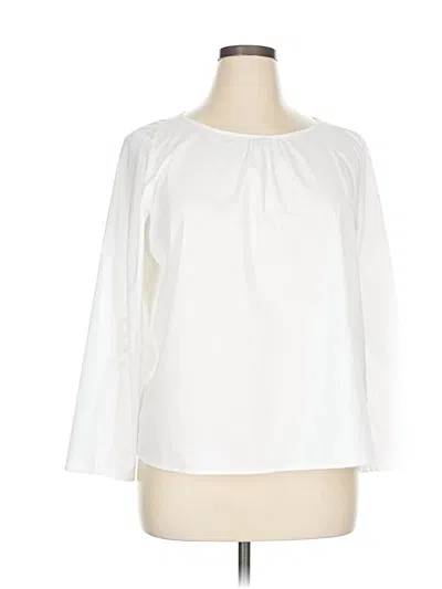Pre-owned Jjill 3/4 Sleeve Blouse In White
