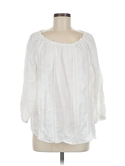 Pre-owned Jjill 3/4 Sleeve Blouse In White